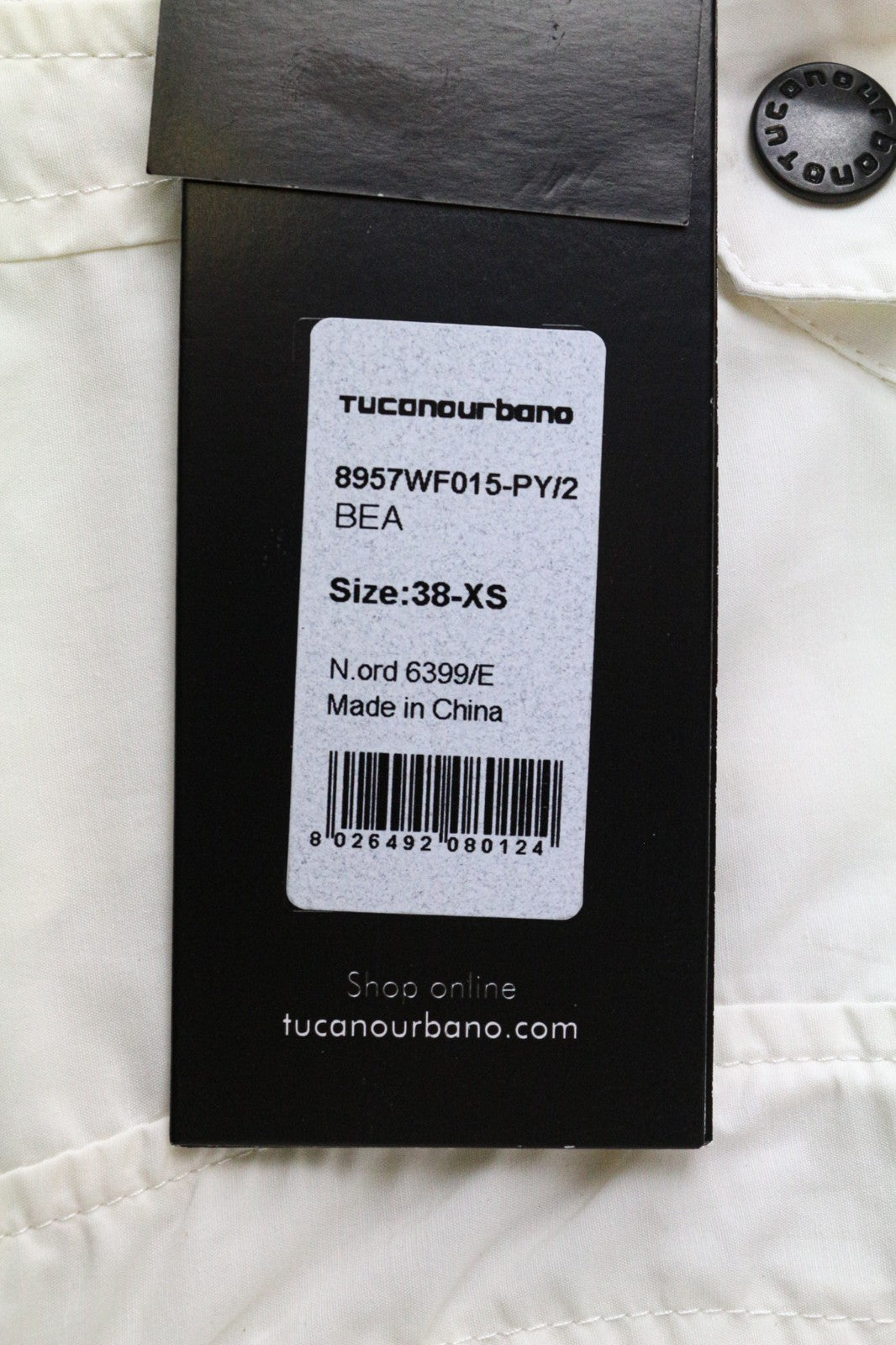 TUCANO URBANO Bea Women's Belted Jacket XS Off-White Cotton Blend Moto Windproof