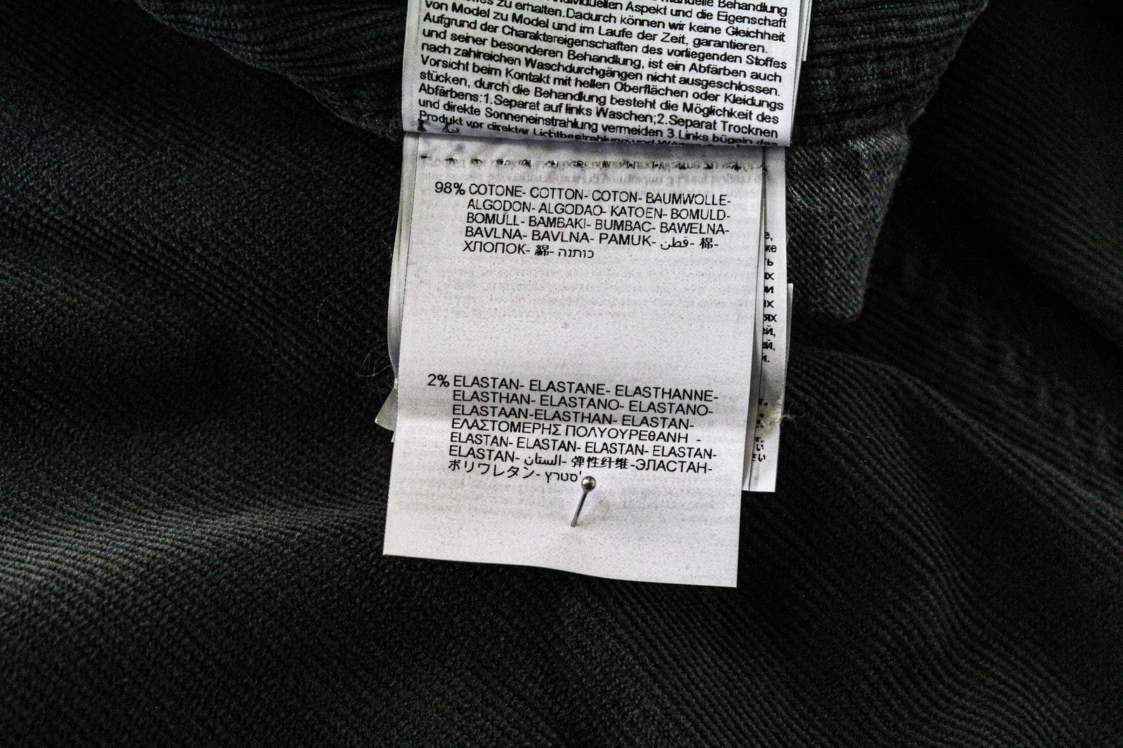 REPLAY Grover vyriškos velveto kelnės W31/L34 pilkos tiesios medvilninės tamprios kelnės