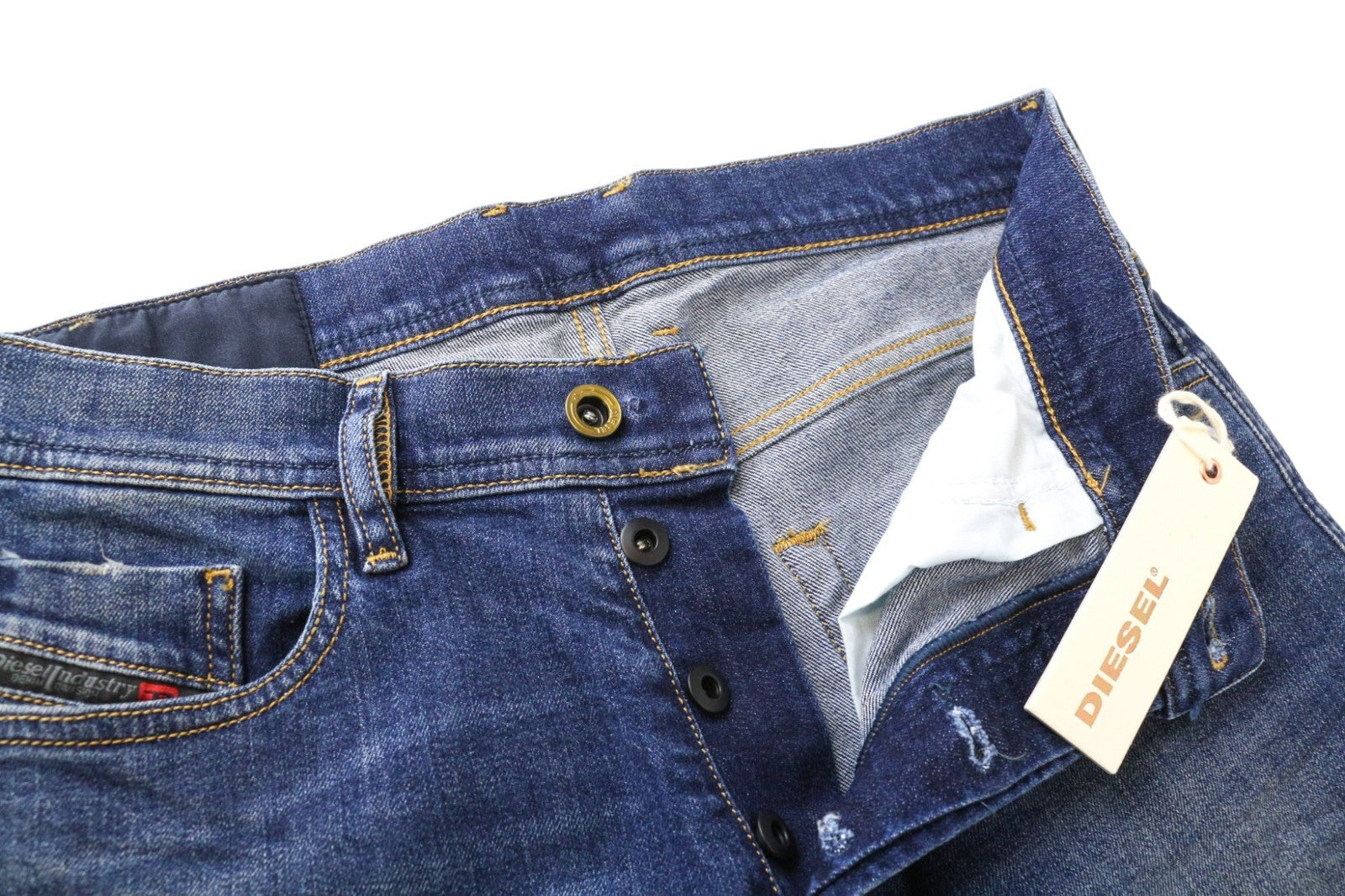 DIESEL Tepphar 087AW Men's Slim Tapered Jeans W28/L32 Blue Washed Stretch Denim