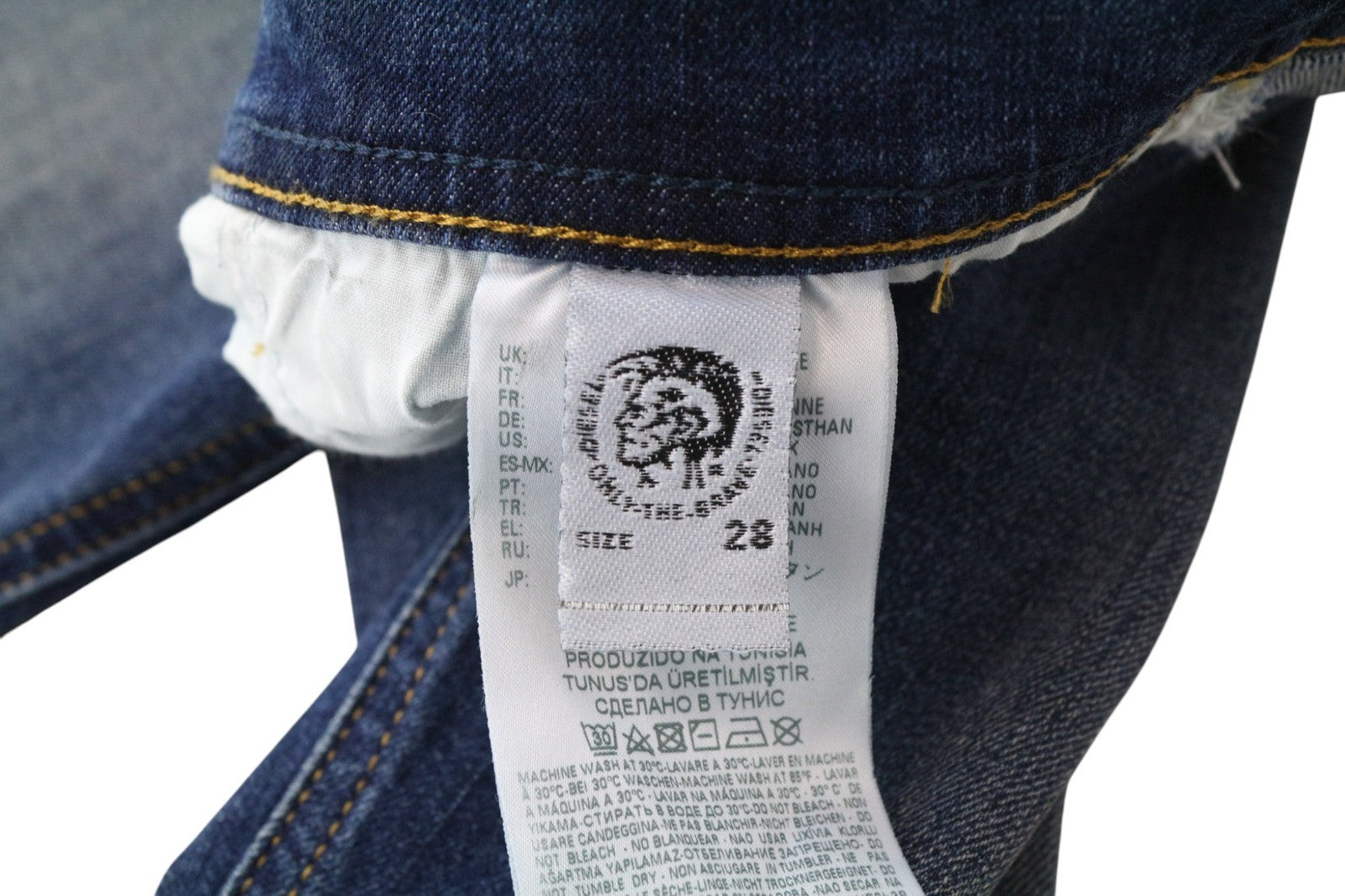 DIESEL Tepphar 087AW Men's Slim Tapered Jeans W28/L32 Blue Washed Stretch Denim