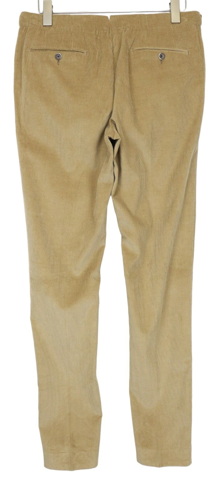 „SUITSUPPLY Jort“ laisvalaikio vyriškos velveto kelnės, UK32R, rudos klostuotos medvilnės kašmyro audinio 