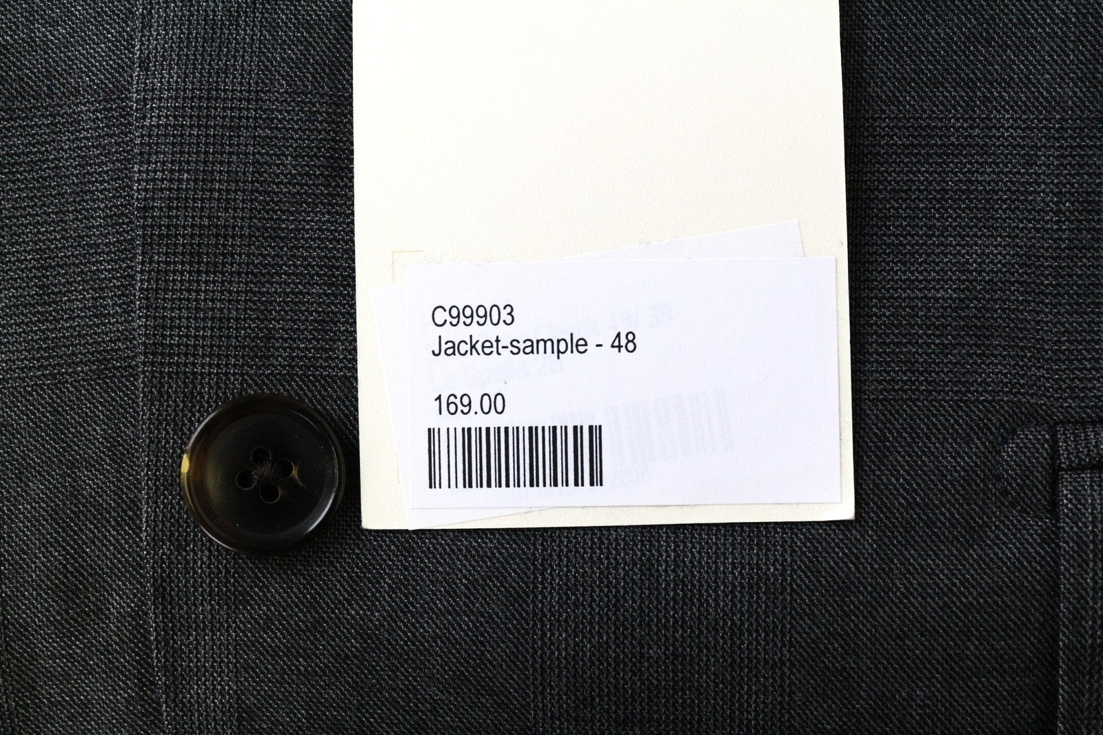 SUITSUPPLY La Spalla vyriškas švarkas UK38R pilkas vilnonis „Super 150's“ raštuotas 