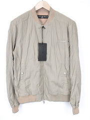 RICHMOND vyriška bomber striukė 48 smėlio spalvos ruda medvilninė tampri laisvalaikio stiliaus su užtrauktuku 