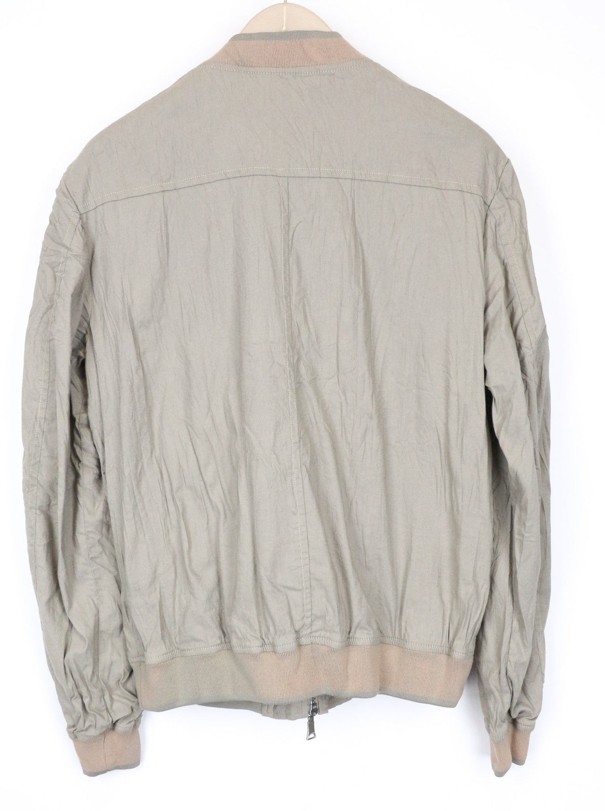 RICHMOND vyriška bomber striukė 48 smėlio spalvos ruda medvilninė tampri laisvalaikio stiliaus su užtrauktuku 