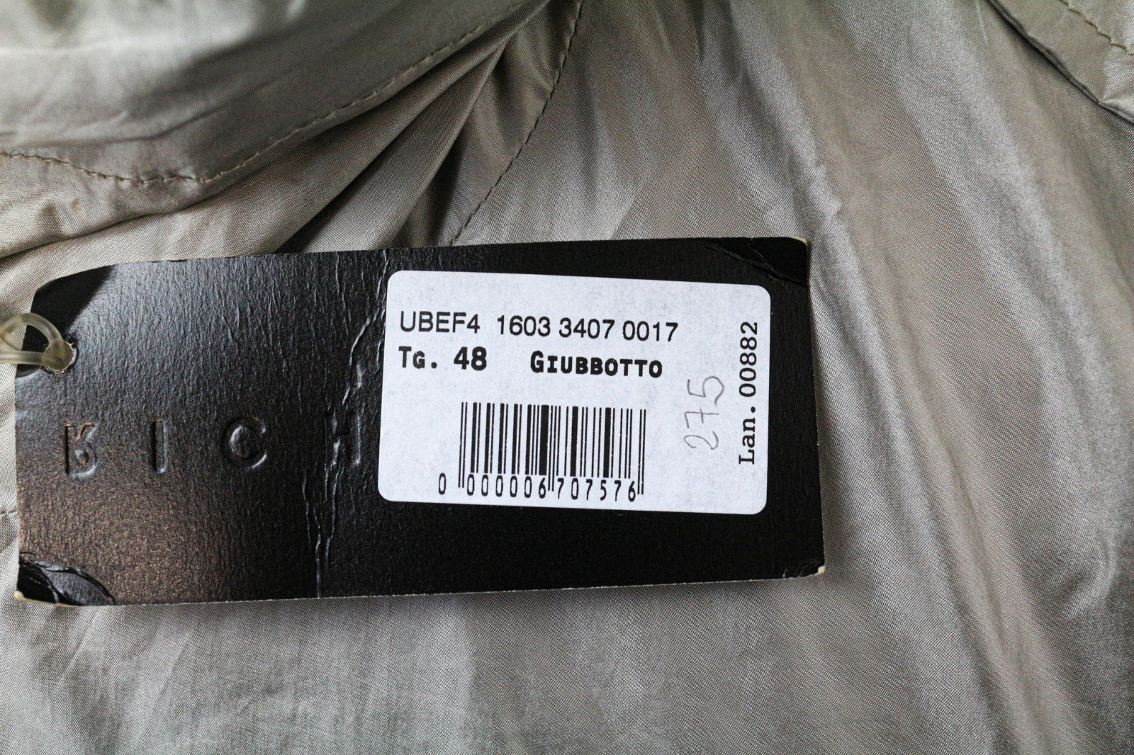 RICHMOND vyriška laisvalaikio striukė 48 ruda blizgi užtrauktuku priekyje ilgomis rankovėmis lengva 