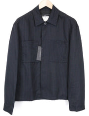 RICHMOND vyriškas lininio mišinio švarkas, UK18, tamsiai mėlynas, dryžuotas, laisvalaikio stiliaus, lengvas švarkas 