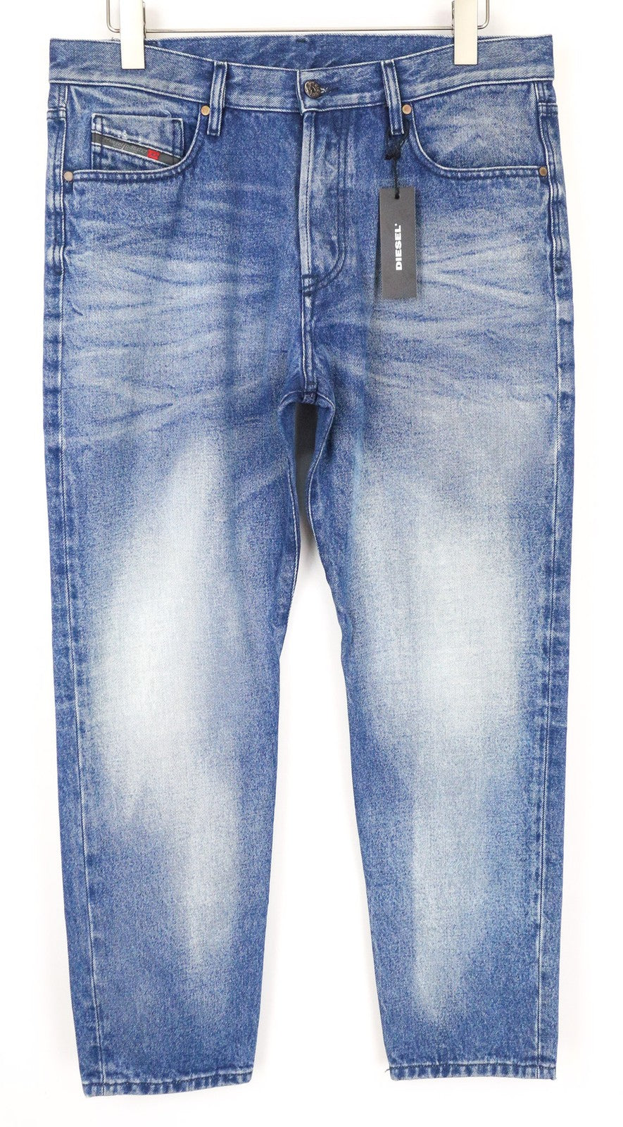 DIESEL Markhy 0076Y Men's Slim Jeans W34/L32 Blue Faded 5-Pocket Denim Pants