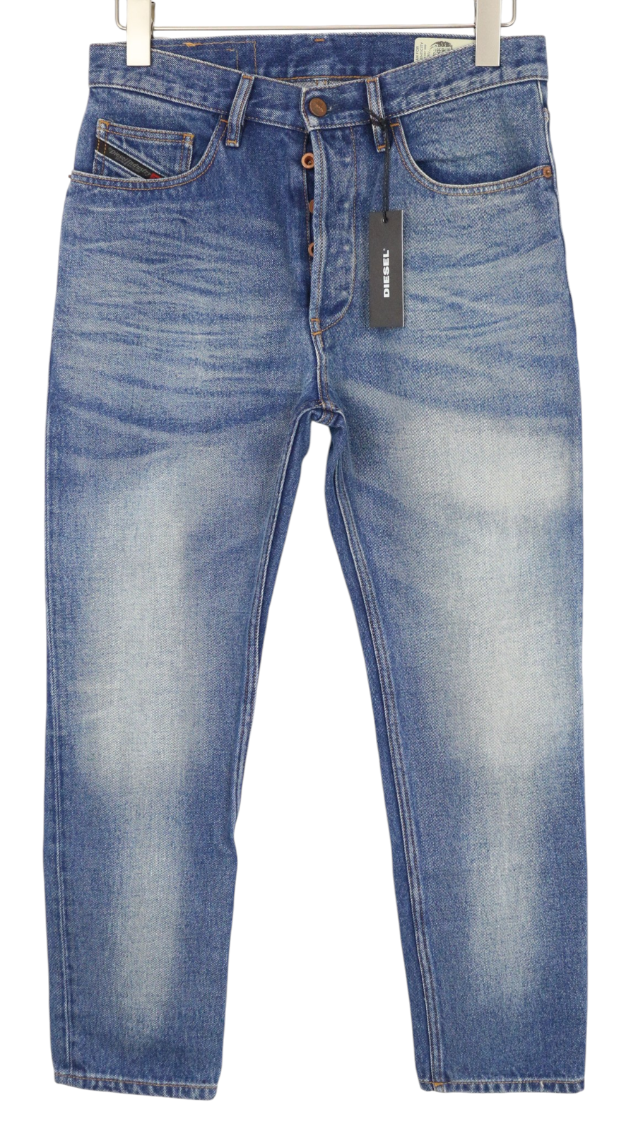 DIESEL D-Aygle 0076Y Men Jeans W28/L30 Blue Tapered Fit Non-Stretch Button-Fly