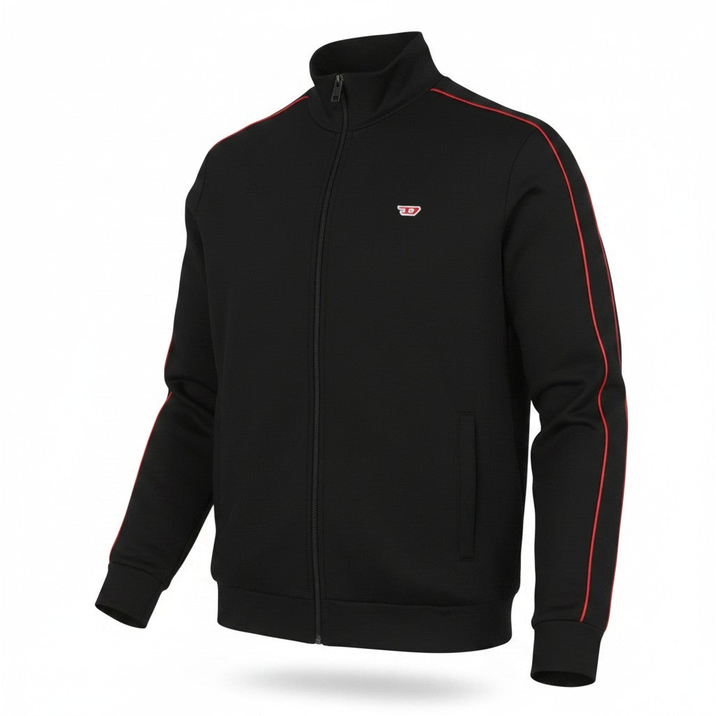 DIESEL S-Lock-D Men Sweatshirt XL Black High Neck Zip Track Top RRP195