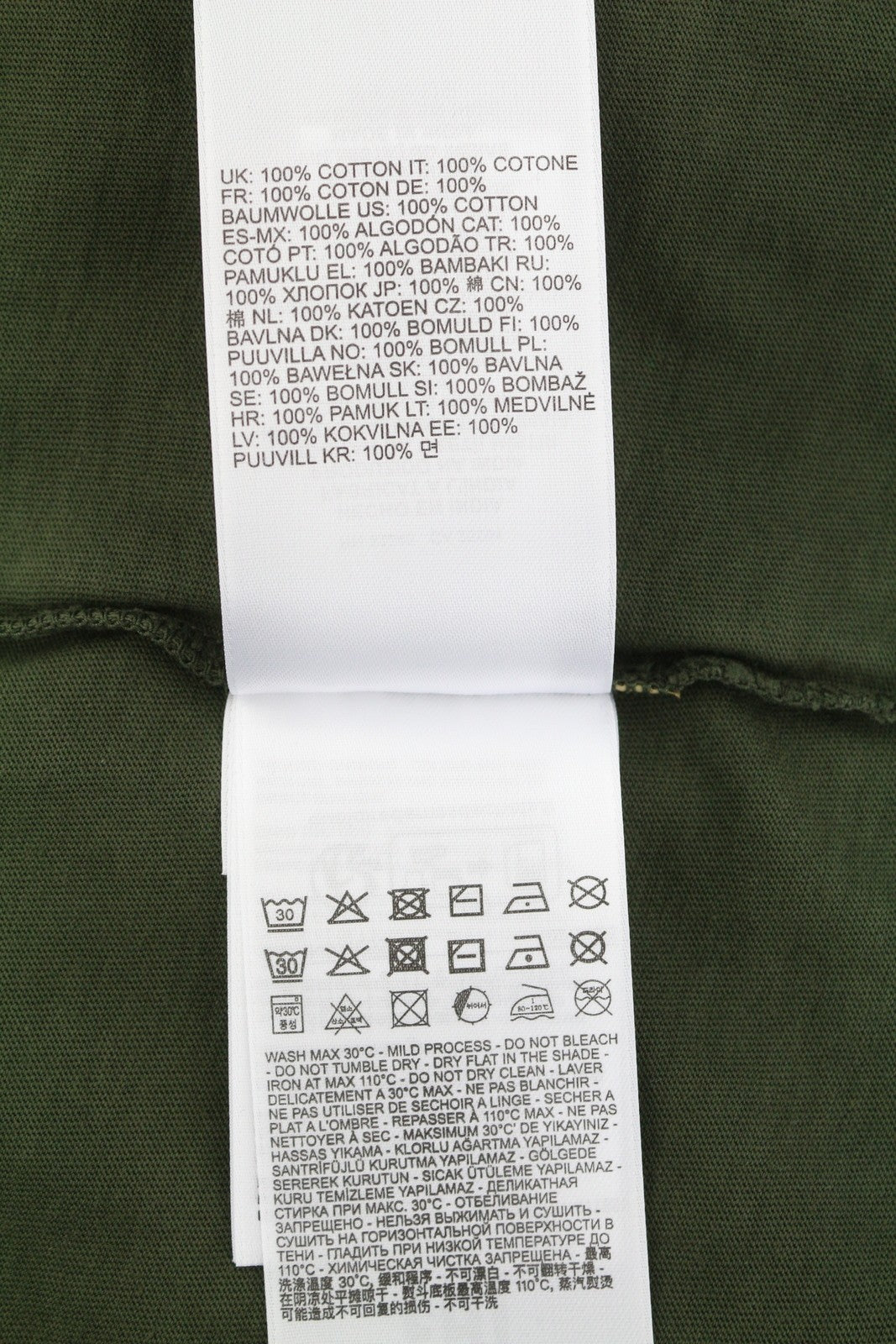 DIESEL T-Wash-Out Men T-Shirt M Green Faded Tricot Oversized Short Sleeved