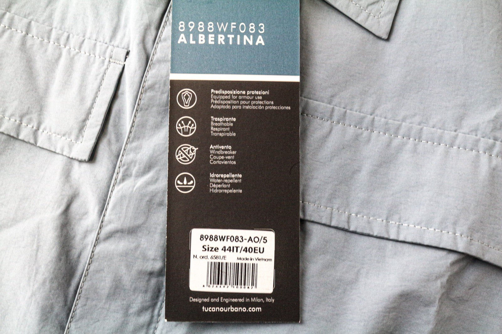 TUCANO URBANO Albertina moteriška motociklininko striukė, mėlyna, medvilnės mišinio, vėjui nepralaidi striukė, EU40 