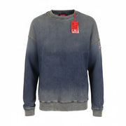 DIESEL D-Krib-Ne Men Sweatshirt XL Blue Faded Aged Look Distressed RRP350