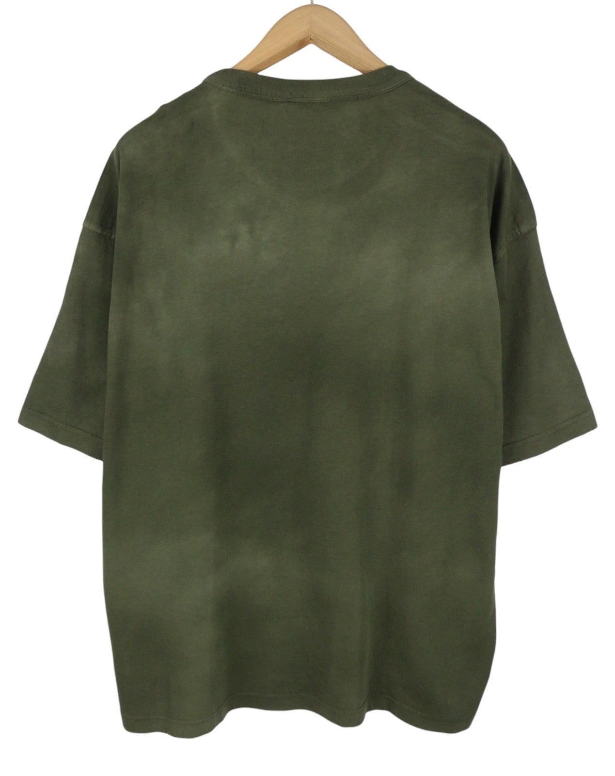 DIESEL T-Wash-Out Men T-Shirt 2XL Green Faded Tricot Oversized Short Sleeved