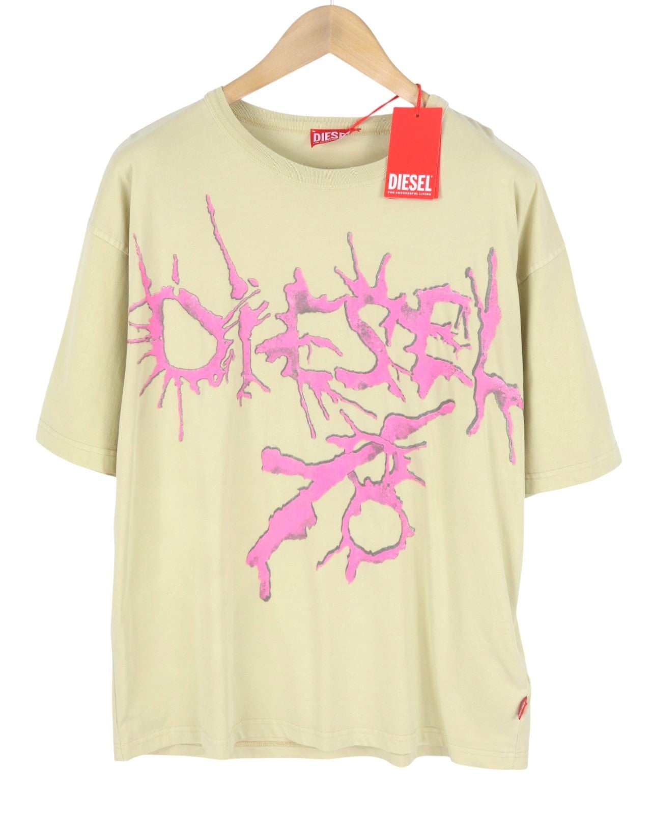 DIESEL T-Boxt-R28 Men T-Shirt M Colourful Graphics Print Short Sleeve