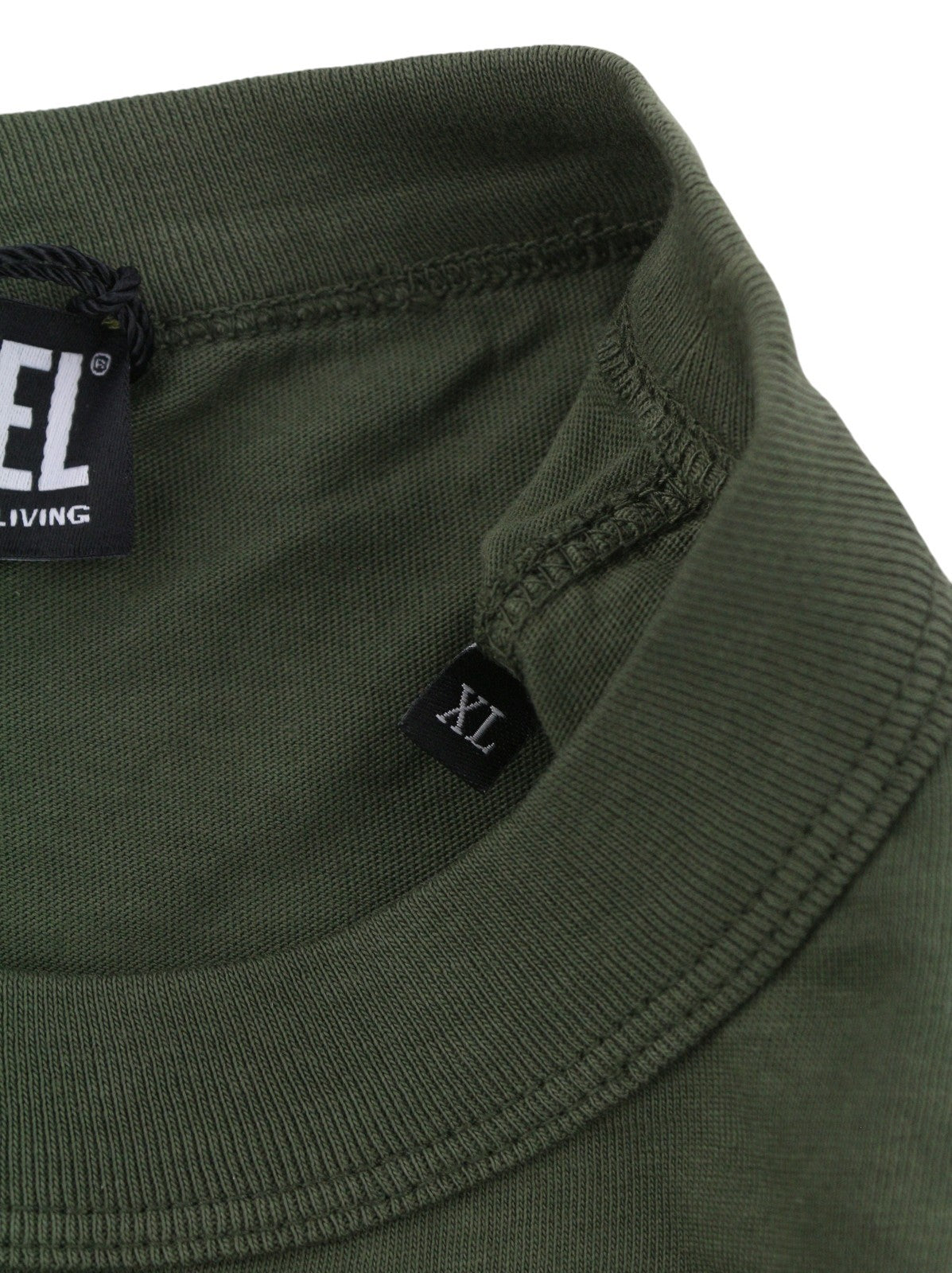 DIESEL T-Wash-Out Men T-Shirt XL Green Faded Tricot Oversized Short Sleeve