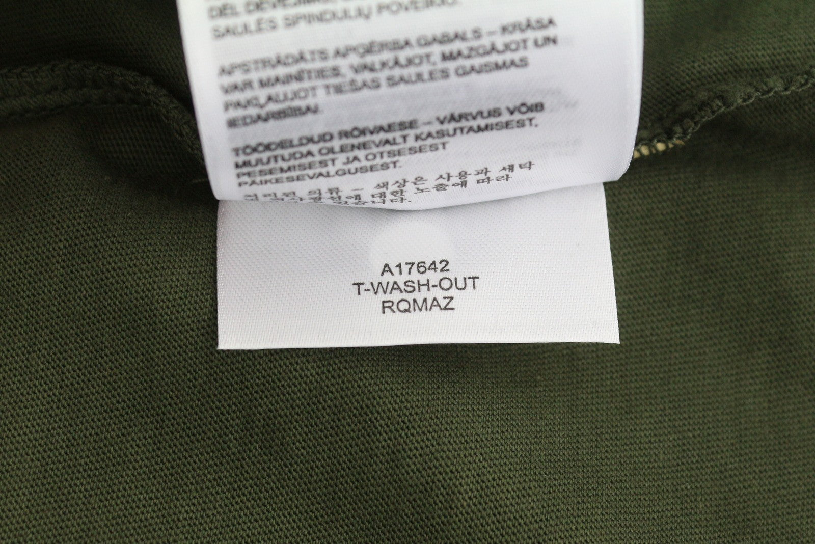 DIESEL T-Wash-Out Men T-Shirt XL Green Faded Tricot Oversized Short Sleeve