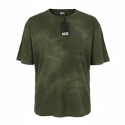 DIESEL T-Wash-Out Men T-Shirt 3XL Green Faded Tricot Oversized Short Sleeve