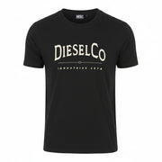 DIESEL T-Diego-Boss Men T-Shirt XL Black Tricot Crew Neck Short Sleeves