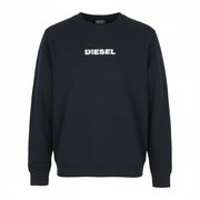 DIESEL S-Gir 250238 Off Men Sweatshirt 2XL Blue Crew Neck Long Sleeve Pull On