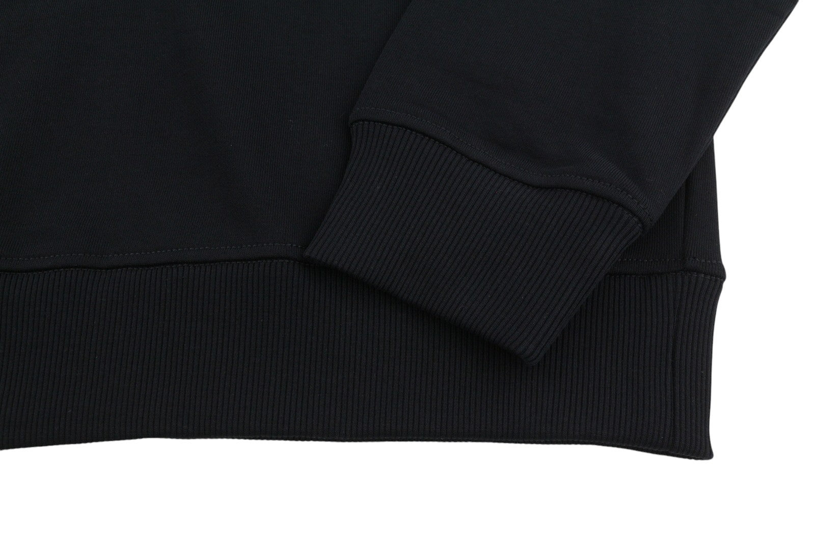 DIESEL Indigo-Out Men Sweatshirt L Black Crew Neck Fluffy Logo Pull On RRP175