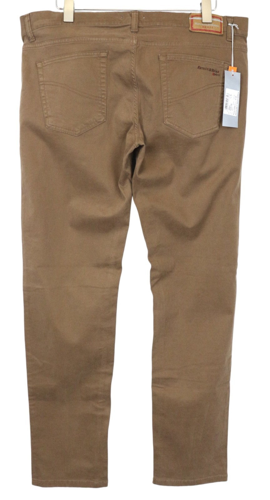 HARMONT &amp; BLAINE vyriškos kelnės 60 rudos, plonos, tamprios, siauro kirpimo medvilninės kelnės 