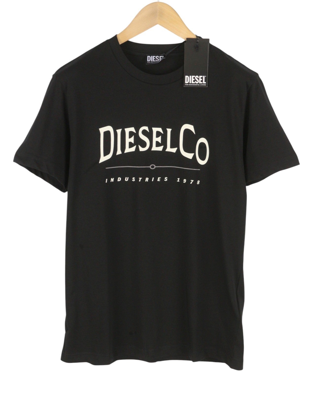 DIESEL T-Diego-Boss Men T-Shirt XL Black Tricot Crew Neck Short Sleeved