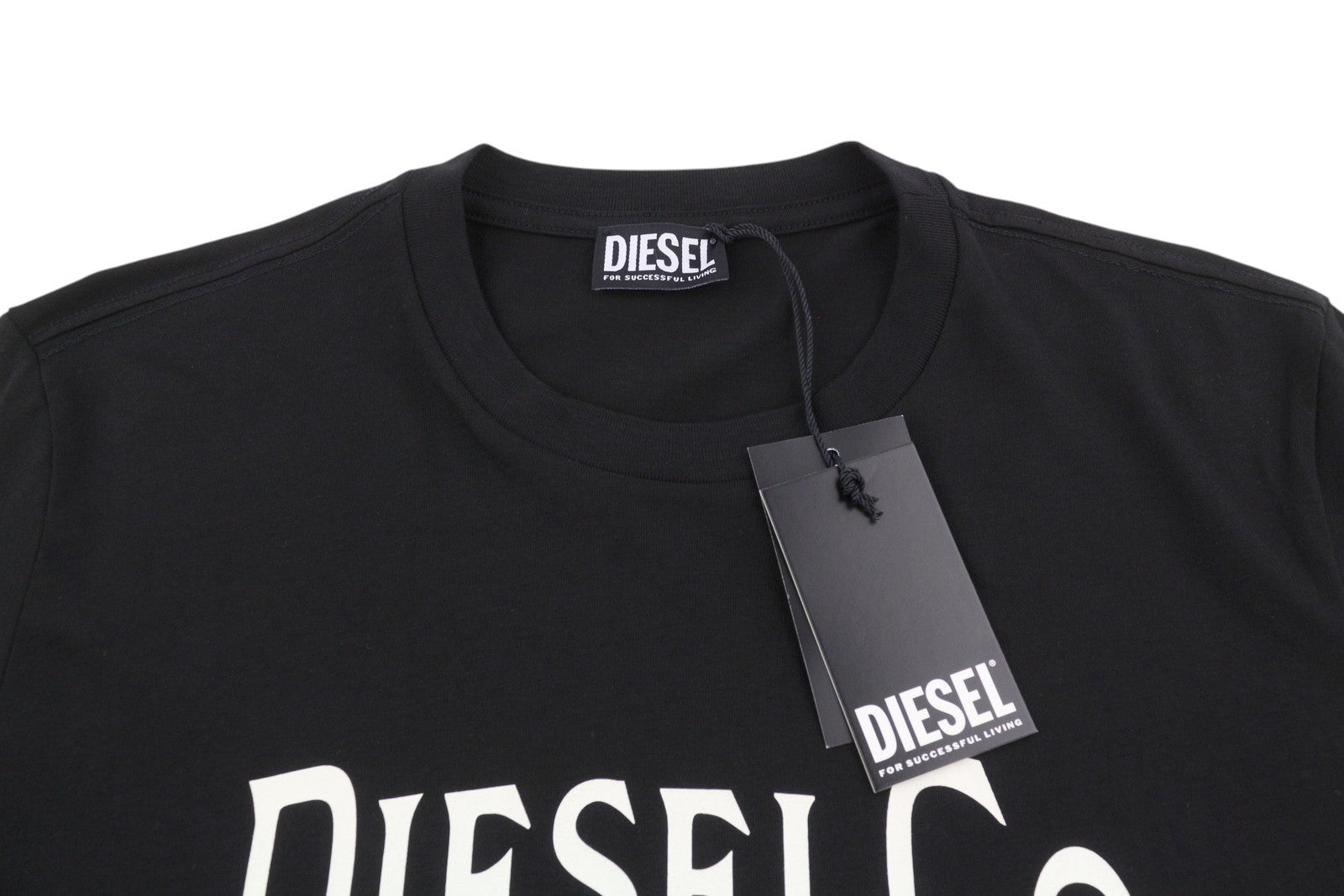 DIESEL T-Diego-Boss Men T-Shirt L Black Tricot Crew Neck Short Sleeve