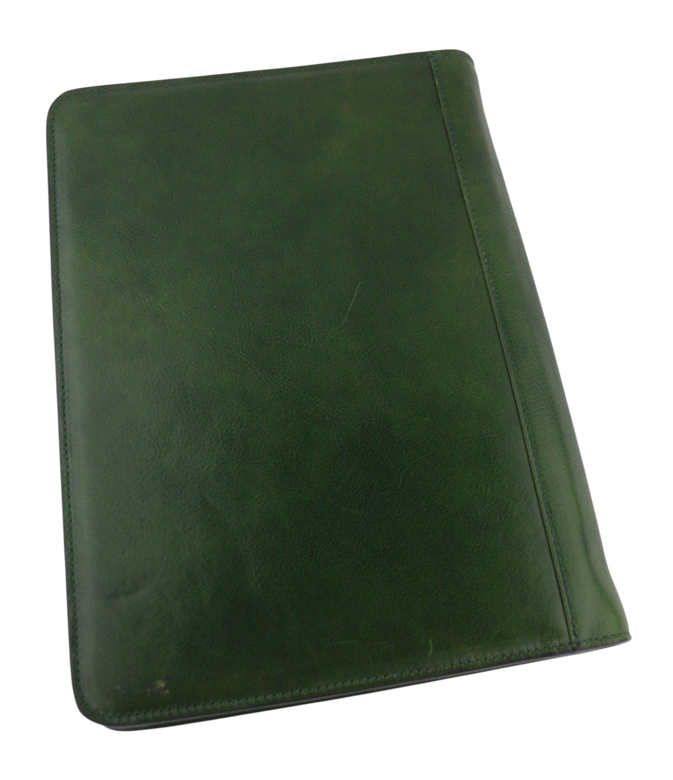 TIME RESISTANCE Candide Men A4 Documents Folder Organizer Green Leather RRP160