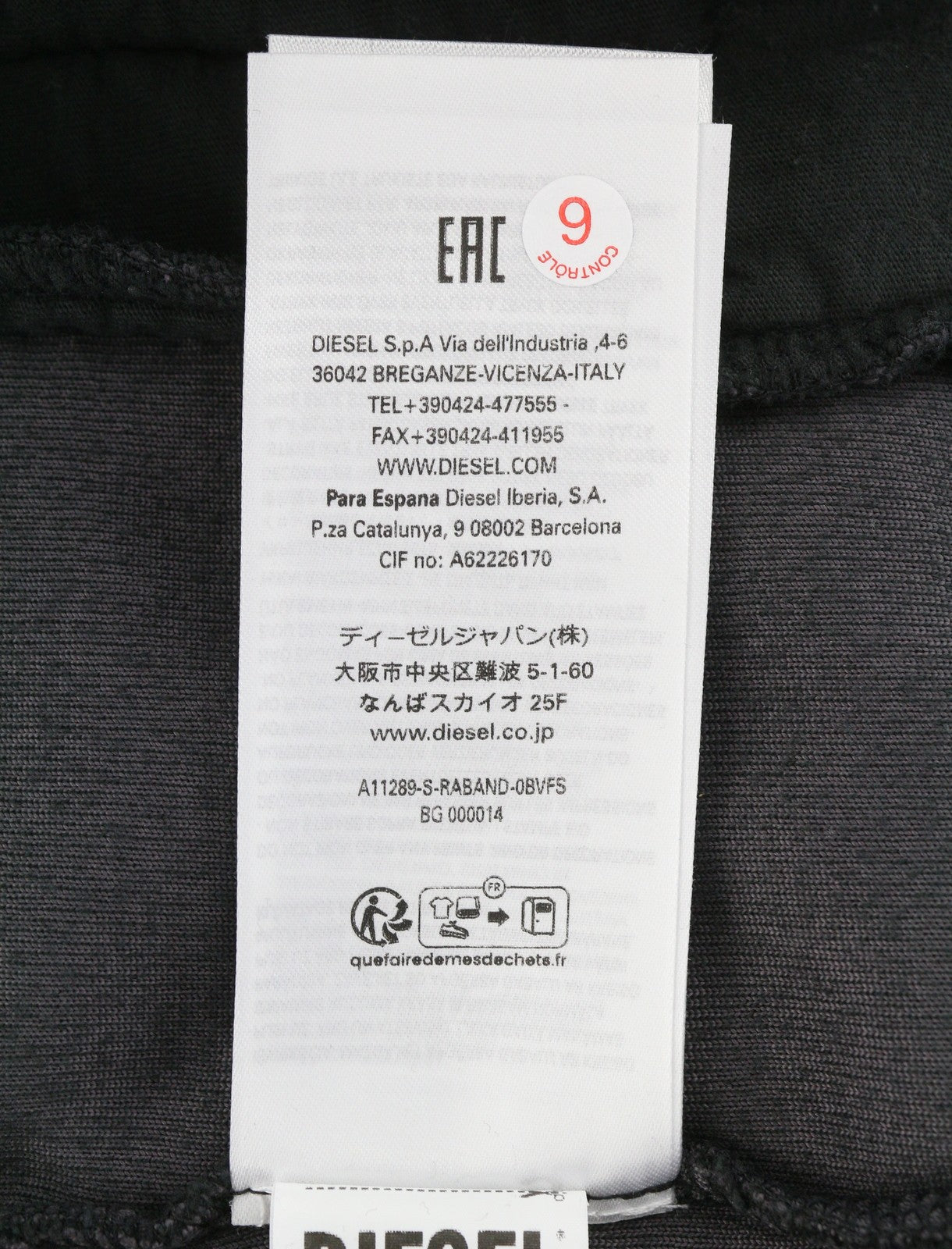 DIESEL S-Raband Men Sweatshirt L Black Faded Full Zip Track Top RRP325