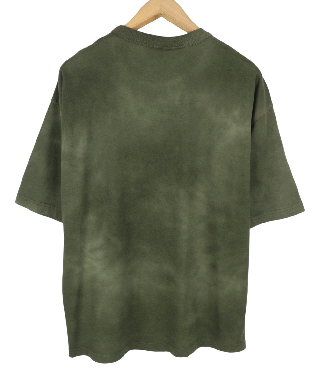 DIESEL T-Wash-Out Men T-Shirt XL Green Faded Tricot Oversized Short Sleeved