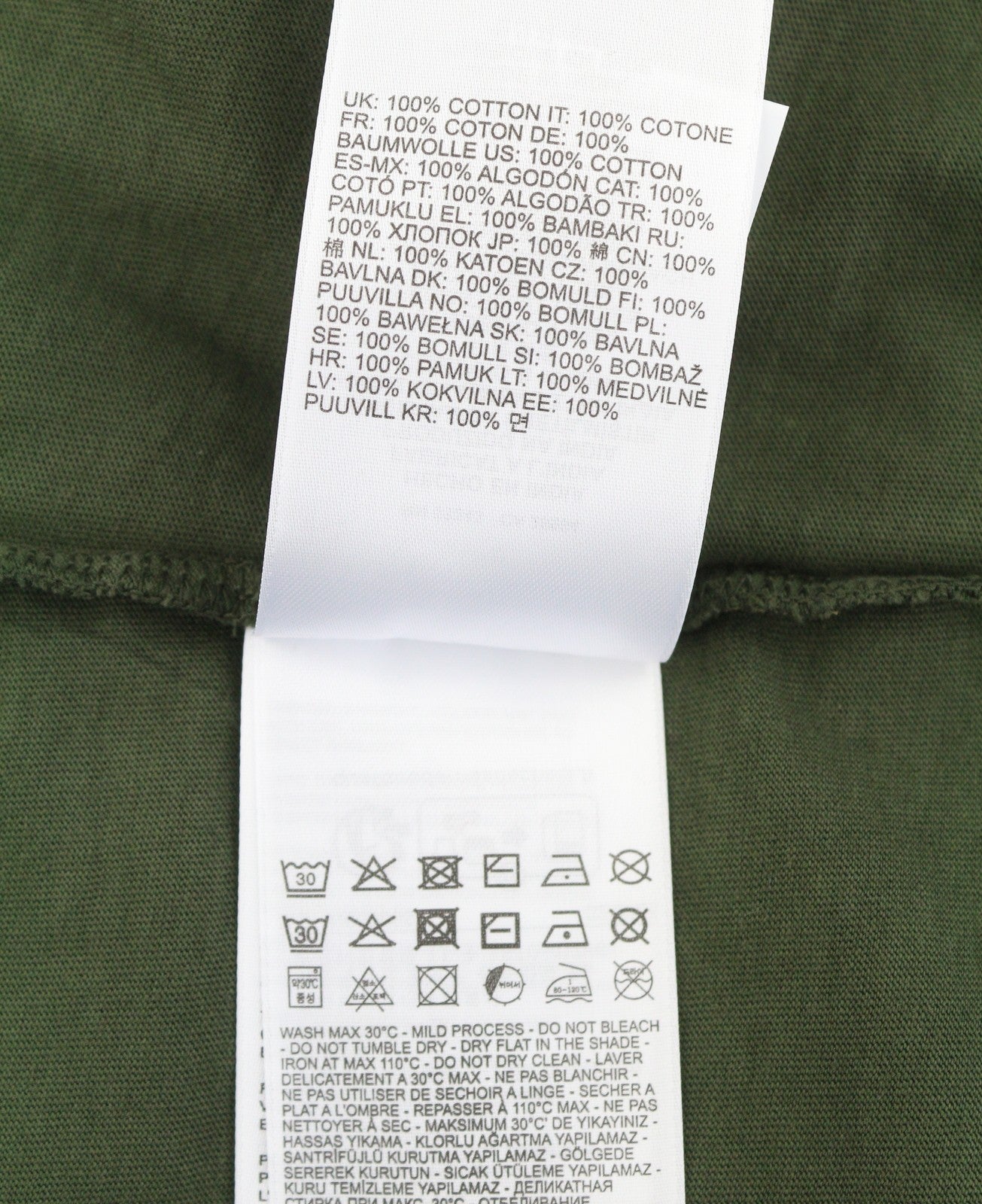 DIESEL T-Wash-Out Men T-Shirt XL Green Faded Tricot Oversized Short Sleeved