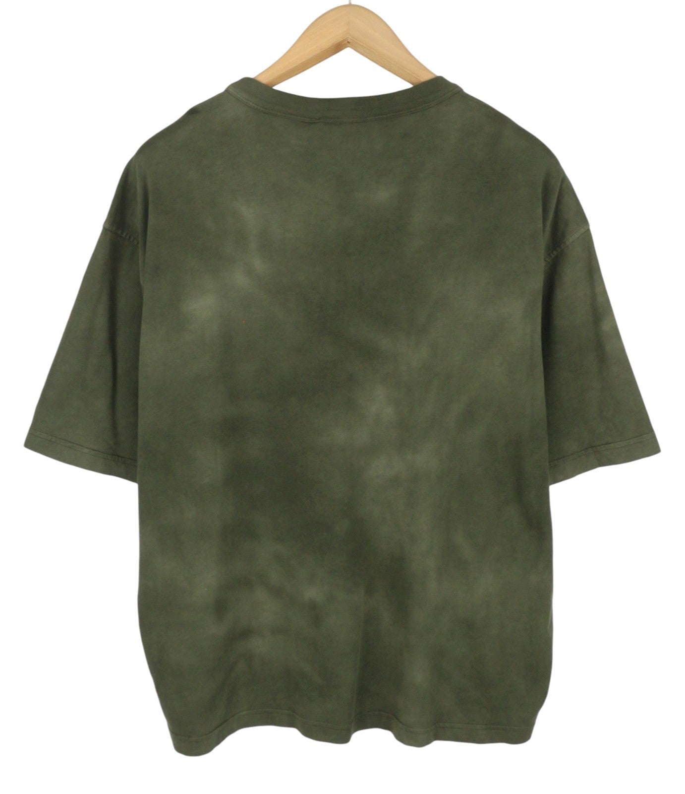 DIESEL T-Wash-Out Men T-Shirt L Green Faded Tricot Oversized Short Sleeve