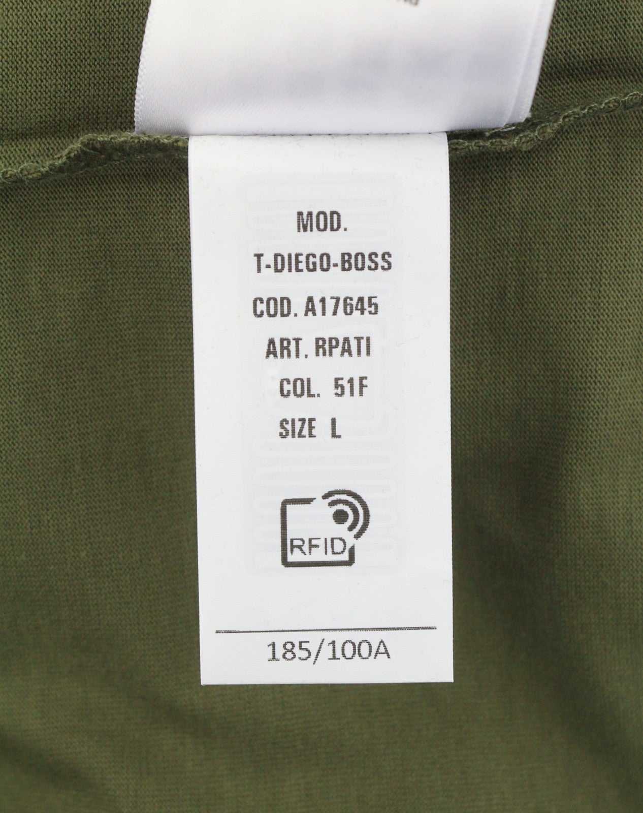 DIESEL T-Diego-Boss Men T-Shirt L Green Tricot Crew Neck Short Sleeve