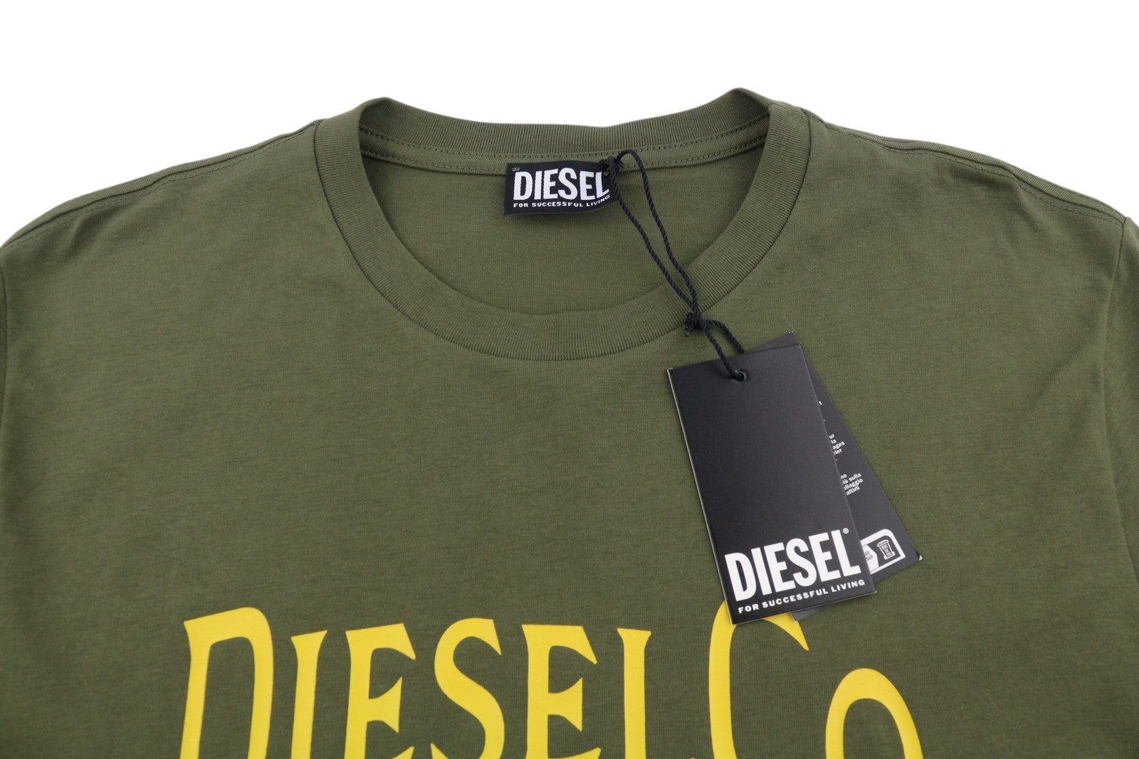 DIESEL T-Diego-Boss Men T-Shirt L Green Tricot Crew Neck Short Sleeve