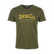 DIESEL T-Diego-Boss Men T-Shirt L Green Tricot Crew Neck Short Sleeved