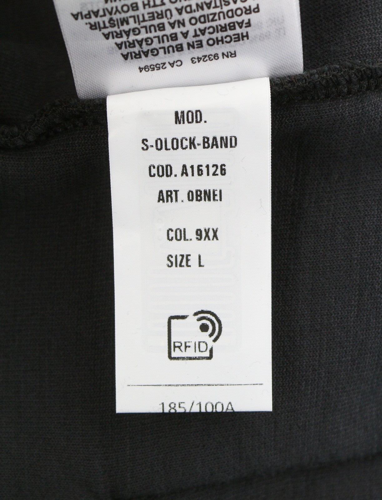 DIESEL S-Olock-Band Men Sweatshirt L Black Faded Velvet Look High Neck RRP295