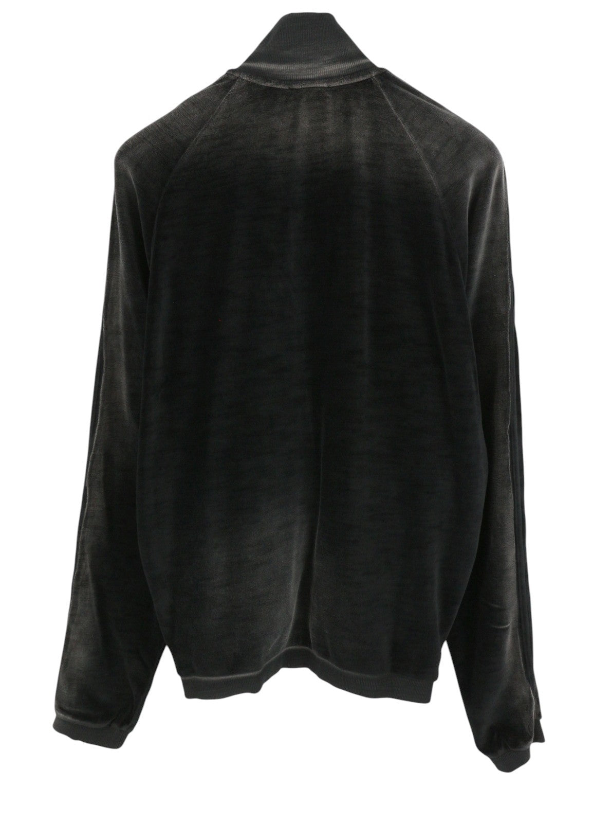 DIESEL S-Olock-Band Men Sweatshirt L Black Faded Velvet Look High Neck RRP295