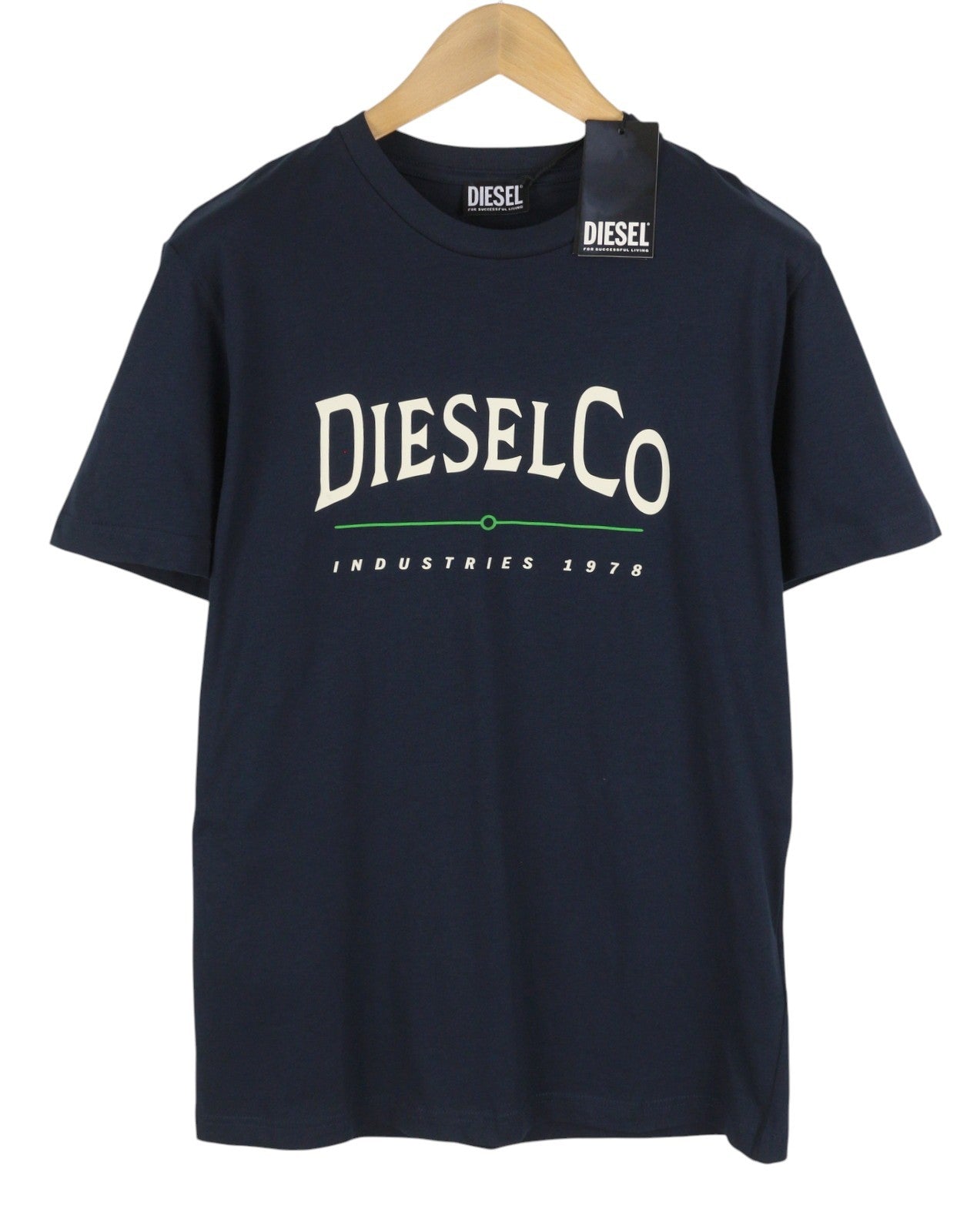 DIESEL T-Diego-Boss Men T-Shirt XL Blue Tricot Crew Collar Short Sleeved