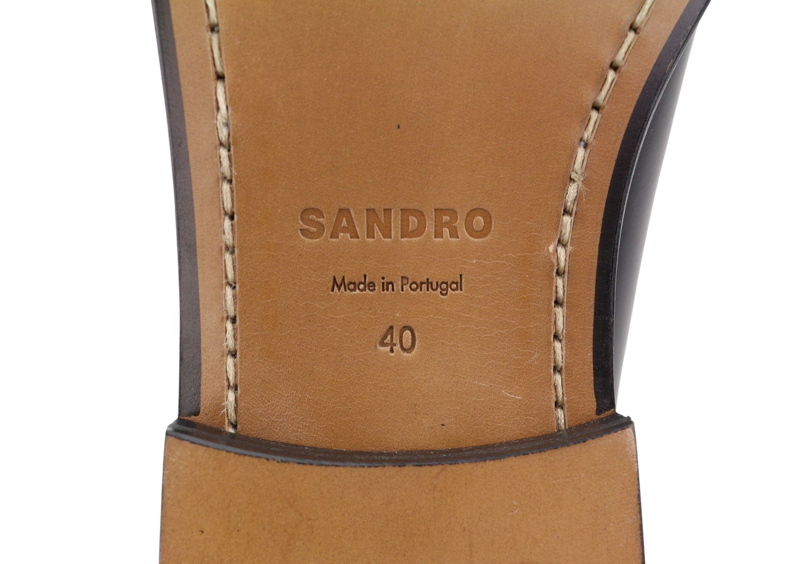 SANDRO Lypsee Women Shoes EU40 Leather Rhinestones Round Loafers RRP325