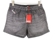 DIESEL BMBX-KEN-37 Boxers Men Swimwear L Grey Denim Effect Mesh Inner RRP125