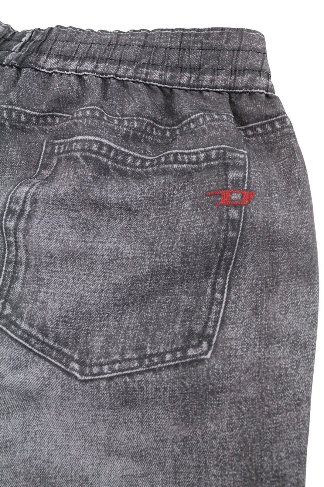 DIESEL BMBX-KEN-37 Boxers Men Swimwear L Grey Denim Effect Mesh Inner RRP125