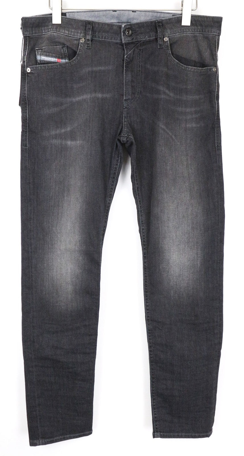 DIESEL Thommer 0687J vyriški ploni aptempti džinsai W34/L32 pilki skalbto tampraus džinso audiniai 