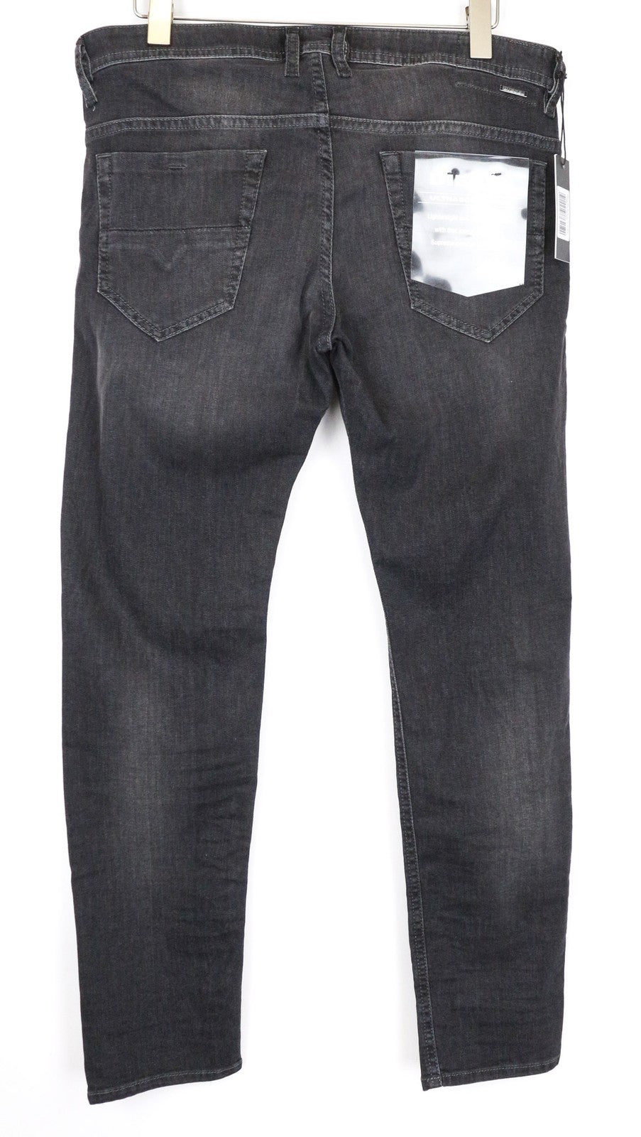 DIESEL Thommer 0687J vyriški ploni aptempti džinsai W34/L32 pilki skalbto tampraus džinso audiniai 
