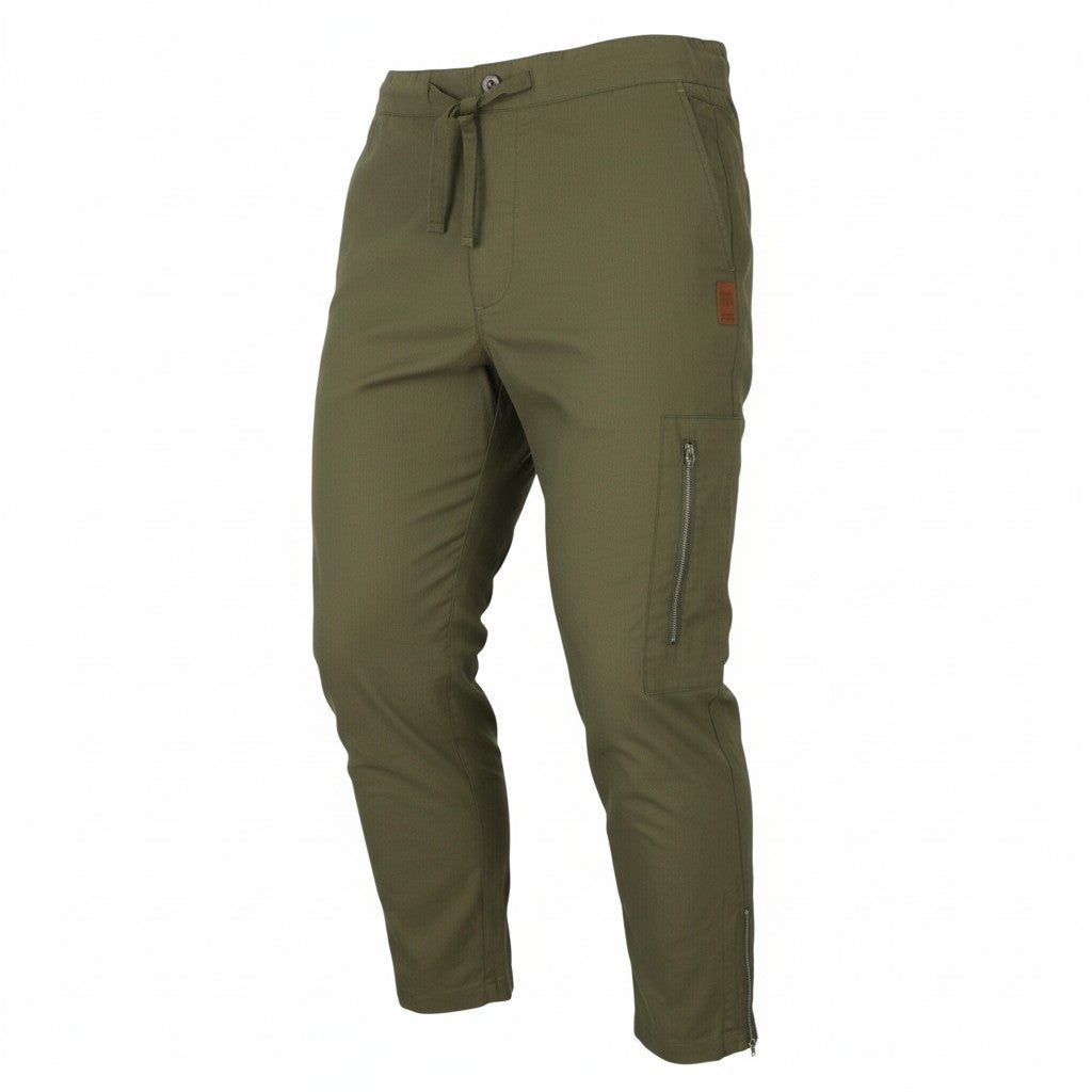 SCOTCH & SODA Men Trousers W31 Green Elastic Waist Zip Hems