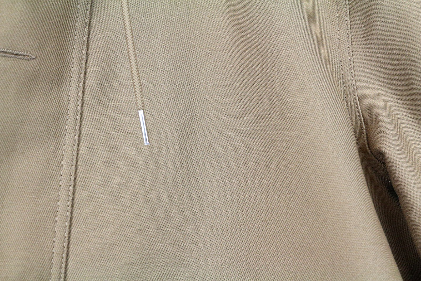 SANDRO Men Jacket 2XL Light Brown Parka Hood Classic Zip-Fly Lined Pure Cotton