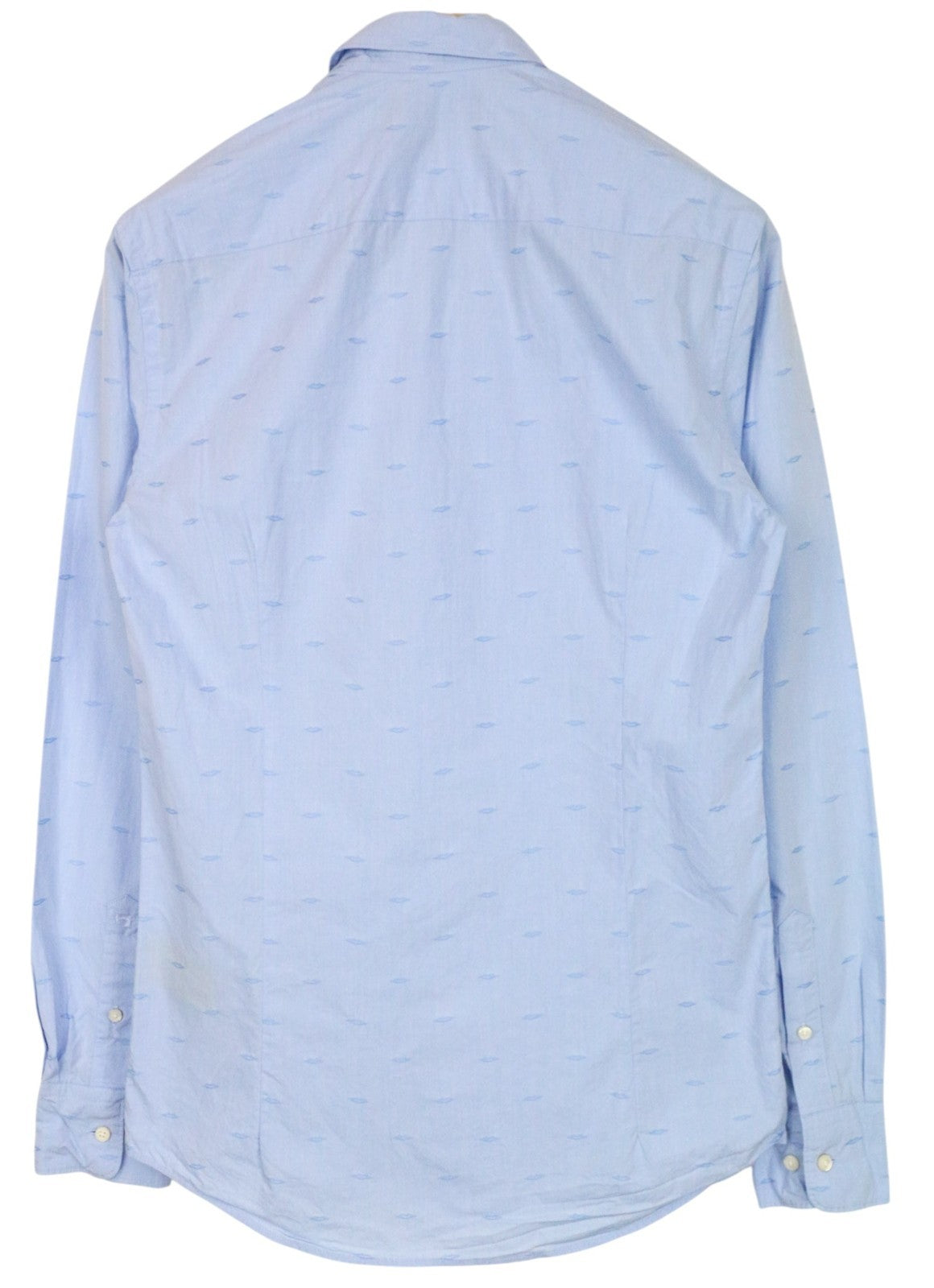 SCOTCH & SODA Ams Couture Men Shirt S Slim Cotton Blue Patterned Long Sleeve