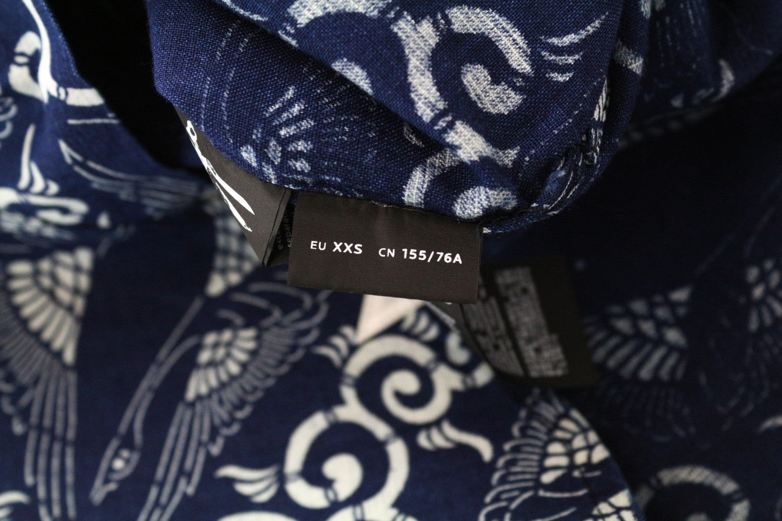 DENHAM Women Shirt 2XS Blue Cotton Linen Patterned Long Sleeve Button-Up