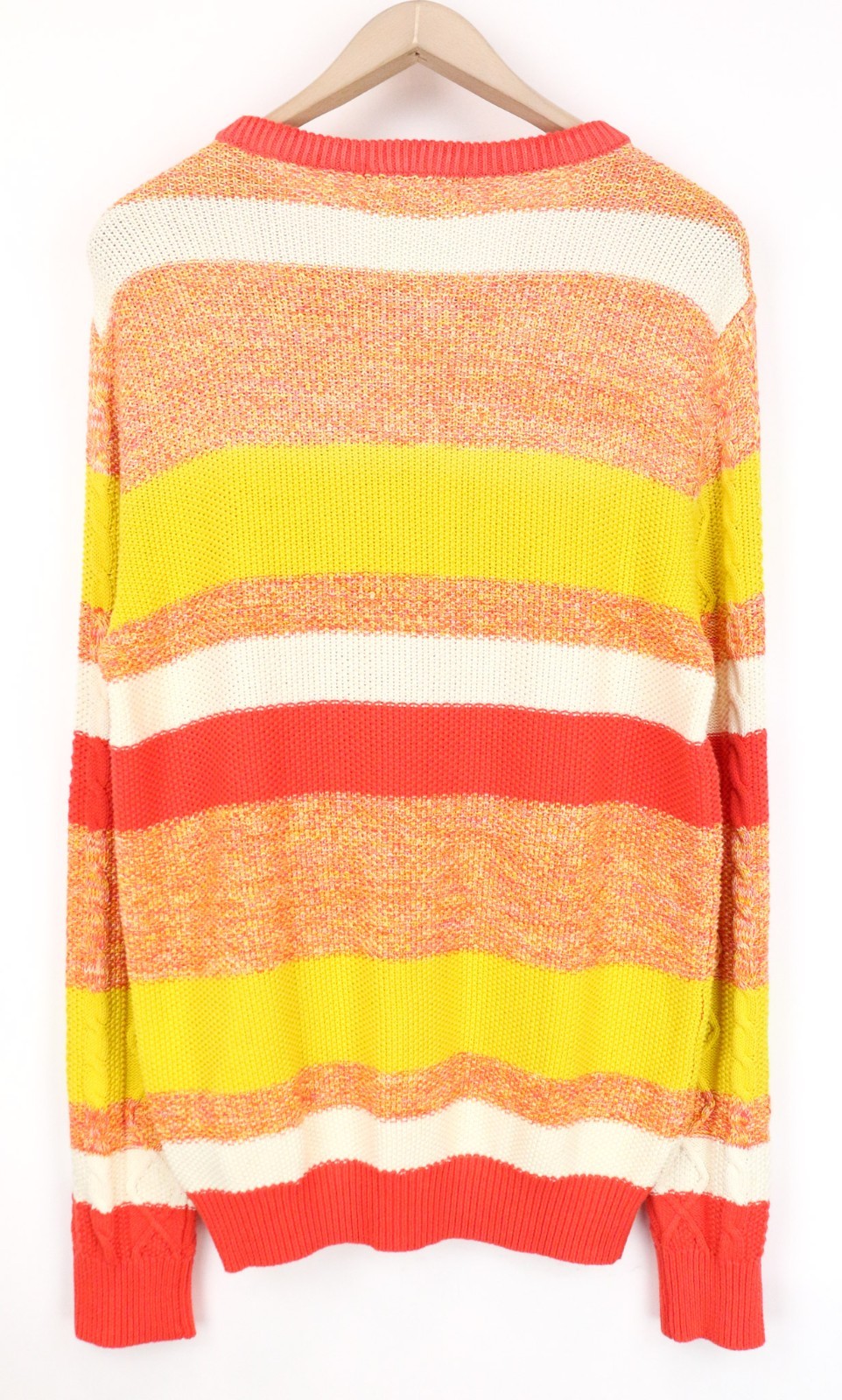 SCOTCH & SODA Ams Couture Men Jumper M Orange Cotton Striped Knitted Sweater