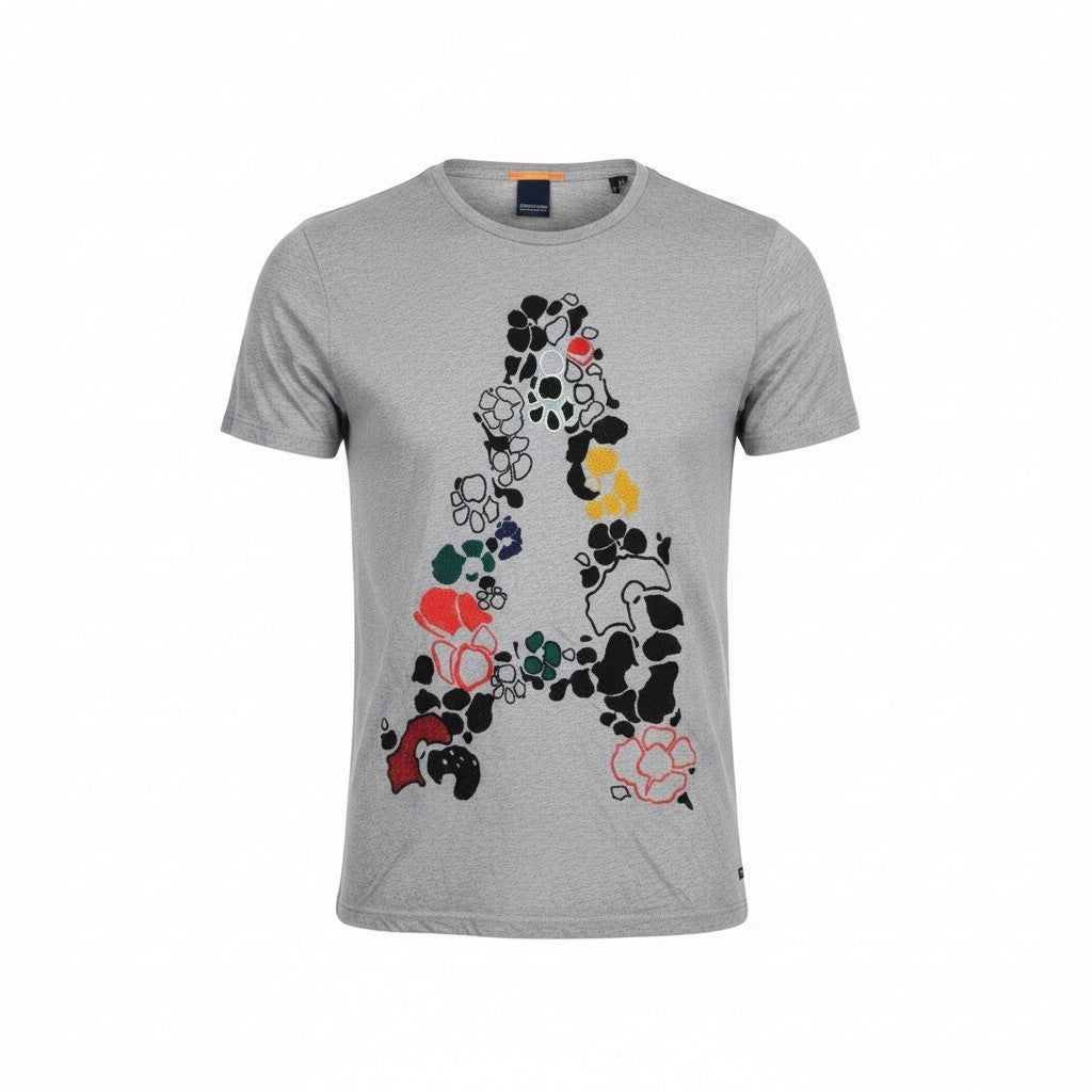 SCOTCH & SODA Ams Blauw Men T-Shirt M Grey Pure Cotton Short Sleeved Pull On