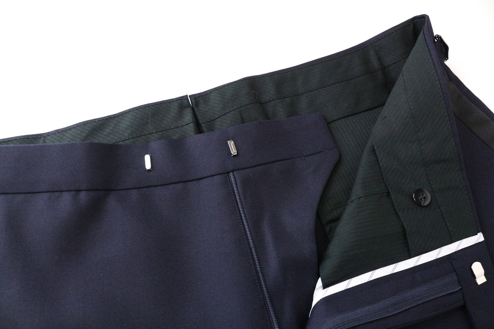 SUITSUPPLY Jort Washington Tux vyriškos kelnės UK46R tamsiai mėlynos grynos vilnos klostuotos kelnės 